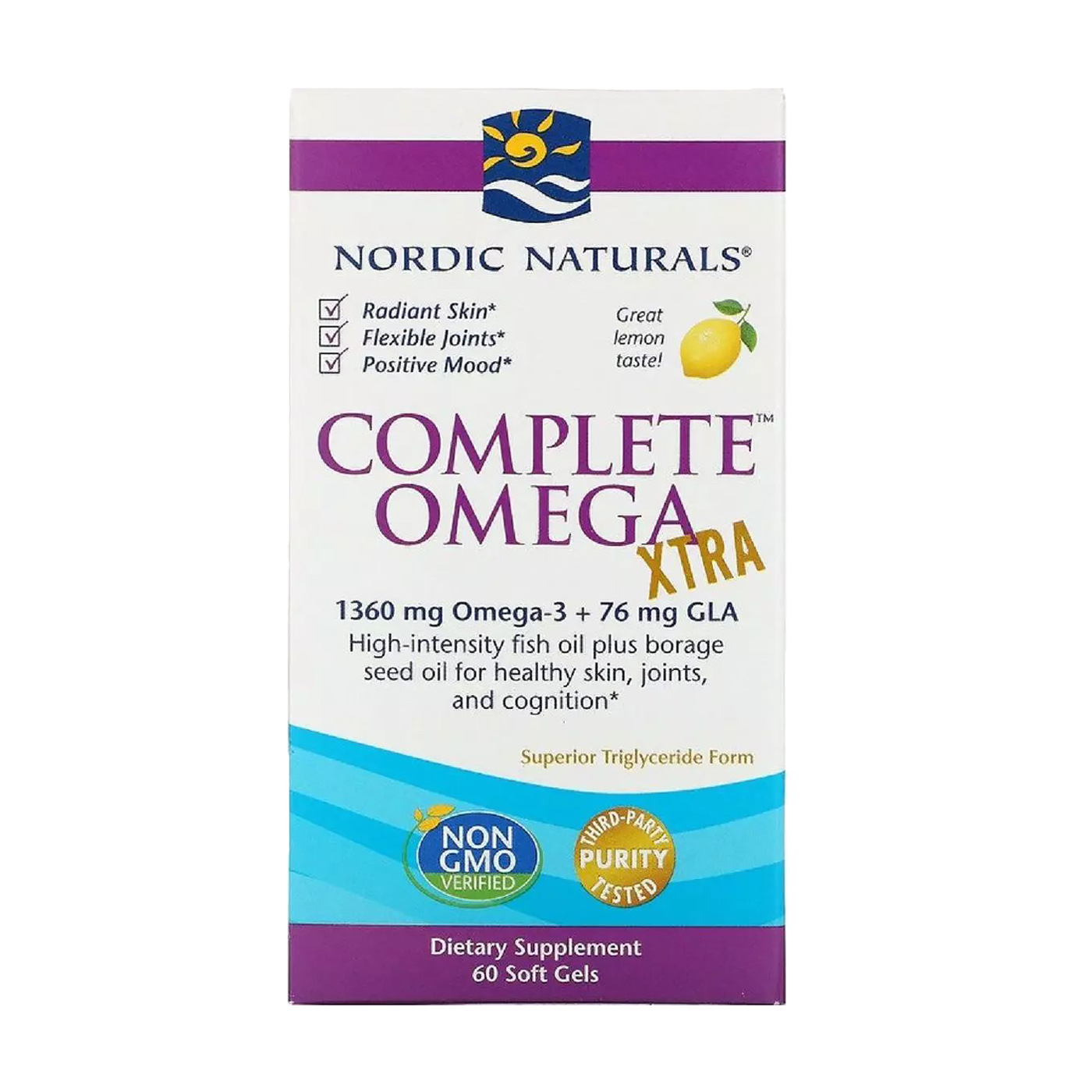 Омега комплекс Nordic Naturals Complete Omega Xtra з лимоном, 60 капсул